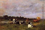 A Pasture on the Banks of the Touques - Eugène Boudin