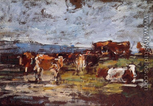 Cows in Pasture II - Eugène Boudin