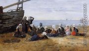Berck, Group of Fishwomen Seated on the Beach - Eugène Boudin