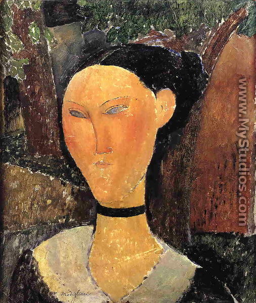 Woman with Velvet Ribbon - Amedeo Modigliani