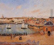 The Inner Harbor, Dieppe: Afternoon, Sun, Low Tide - Camille Pissarro