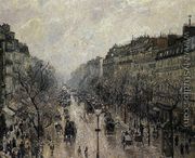 Boulevard Montmartre: Foggy Morning - Camille Pissarro