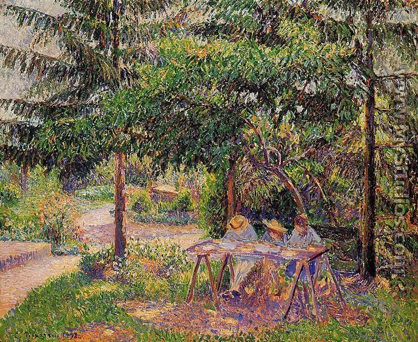 Children in a Garden at Eragny - Camille Pissarro