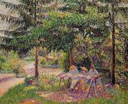 Children in a Garden at Eragny - Camille Pissarro