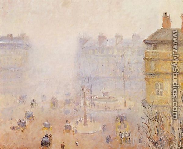 Place du Theatre Francais: Foggy Weather - Camille Pissarro