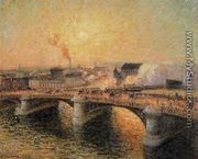 The Pont Boieldieu, Rouen: Sunset - Camille Pissarro