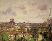 Garden of the Louvre: Morning, Grey Weather - Camille Pissarro