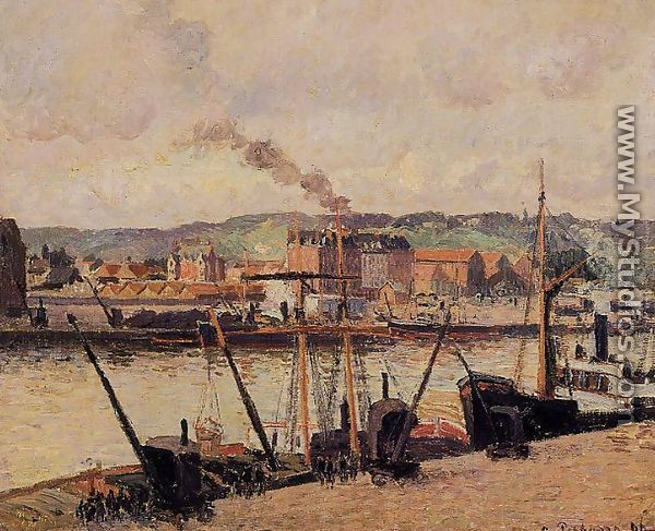 Morning, Rouen, the Quays - Camille Pissarro