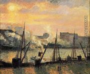 Quay in Rouen: Sunset - Camille Pissarro