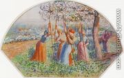 Peasants Planting Pea Sticks - Camille Pissarro