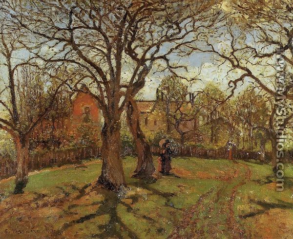 Chestnut Trees, Louveciennes, Spring - Camille Pissarro