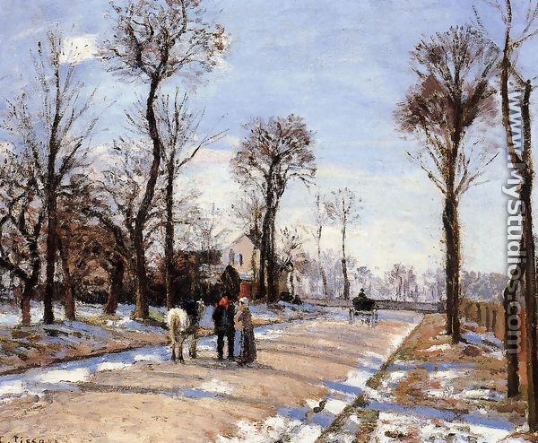 Street: Winter Sunlight and Snow - Camille Pissarro