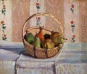 Still Life, Apples and Pears in a Round Basket - Camille Pissarro