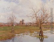 Landscape with Flooded Fields - Camille Pissarro