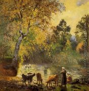 Autumn, Montfoucault Pond - Camille Pissarro