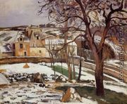 The Effect of Snow at l'Hermitage, Pontoise - Camille Pissarro