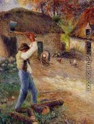 Pere Melon Cutting Wood - Camille Pissarro