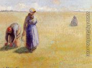 Three Women Cutting Grass - Camille Pissarro