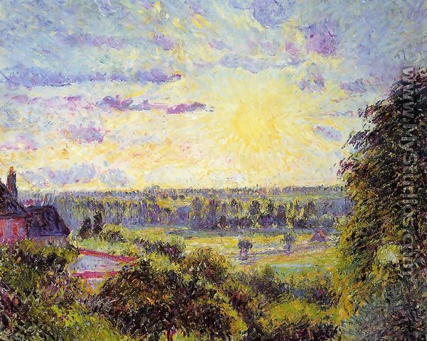 Sunset at Eragny I - Camille Pissarro