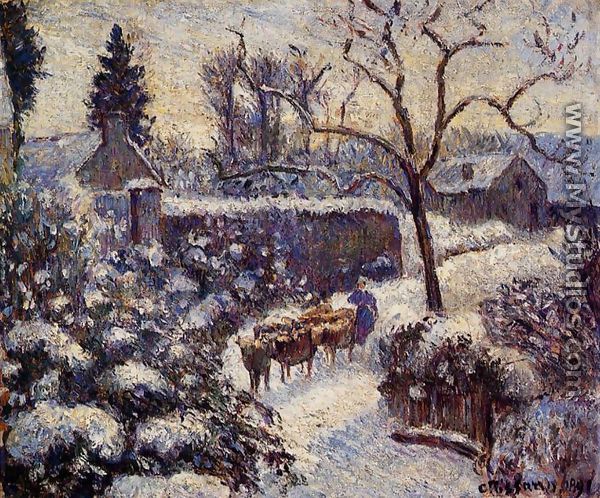 The Effect of Snow at Montfoucault - Camille Pissarro
