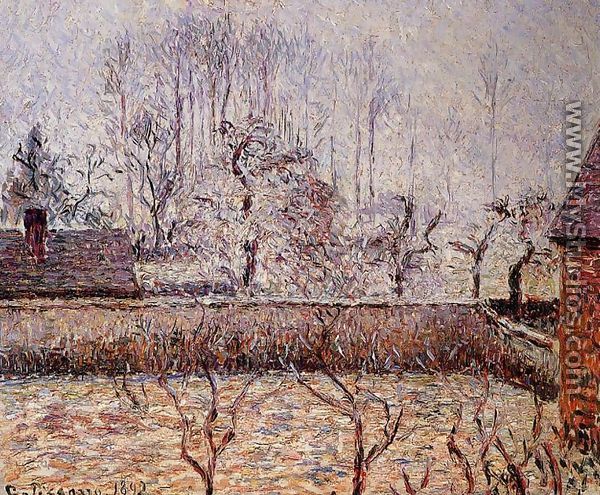 Landscape, Frost and Fog, Eragny - Camille Pissarro