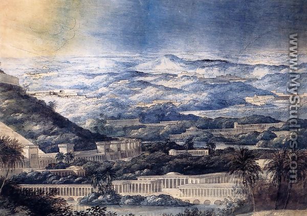 Imaginary Landscape with Neoclassical Buildings - Joseph Michael  Gandy