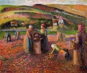 Potato Harvest I - Camille Pissarro