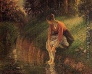 Young Woman Bathing Her Feet - Camille Pissarro