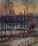 The Effect of Snow, Sunset, Eragny - Camille Pissarro