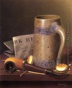 Still Life with Mug, Pipe and New York Herald - William Michael Harnett