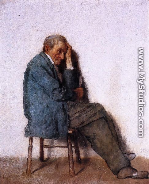 Old Man, Seated - Eastman Johnson
