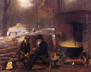 At the Camp, Spinning Yarns and Whittling - Eastman Johnson