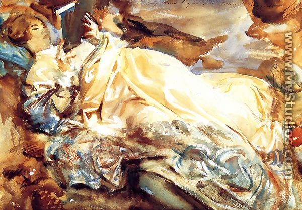 Woman Reading in a Cashmere Shawl - John Singer Sargent