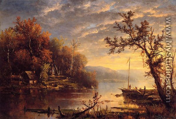 Autumn on the Hudson - Marie-Regis-Francois Gignoux