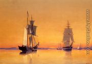 Ships in Boston Harbor at Twilight - William Bradford