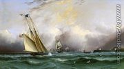 Schooner 'Columbia' off Portsmouth Harbor, England - James E. Buttersworth