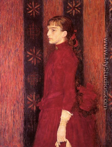 Portrait of a Young Girl in Red - Theo van Rysselberghe