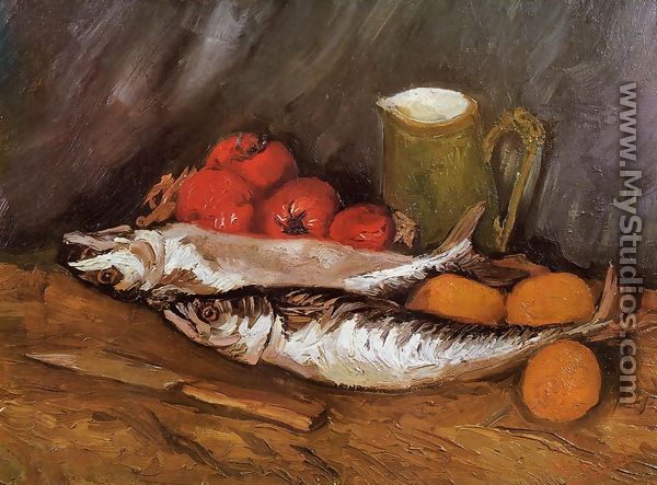 Still Life with Mackerels, Lemons and Tomatoes - Vincent Van Gogh