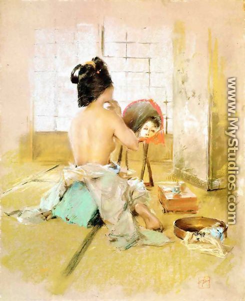 Geisha at Her Toilet - Robert Frederick Blum