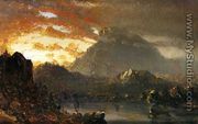 Sunset in the Wilderness with Approaching Storm (Sketch) - Sanford Robinson Gifford