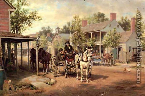 Horse and Buggy on Main Street - Edward Lamson Henry