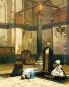 Three Worshippers Praying in a Corner of a Mosque - Jean-Léon Gérôme