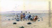 Trappers Crossing the Prarie - Charles Marion Russell