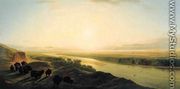 A Herd of Bison Crossing the Missouri River - William Jacob  Hayes