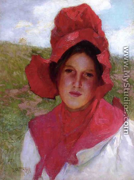 Girl in a Red Bonnet - Edward Henry Potthast
