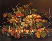 Still Life with Fruit and Champagne - Severin Roesen