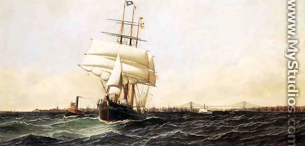 The "American" Leaving New York Harbor - Antonio Nicolo Gasparo Jacobsen