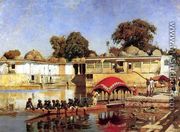 Palace and Lake at Sarket-Ahmedabad, India - Edwin Lord Weeks