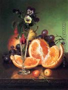 Fruit, Flowers and a Wineglass on a Tabletop - Robert Spear  Dunning