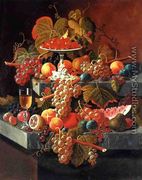 Fruit Composition with Tazza of Strawberries - Severin Roesen